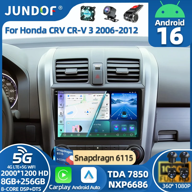 

Android 16 For Honda CR-V CRV 2006 2007 2008 2009 2010 2011 2012 Auto Car Radio Carplay Multimedia Player Car screen Monitor