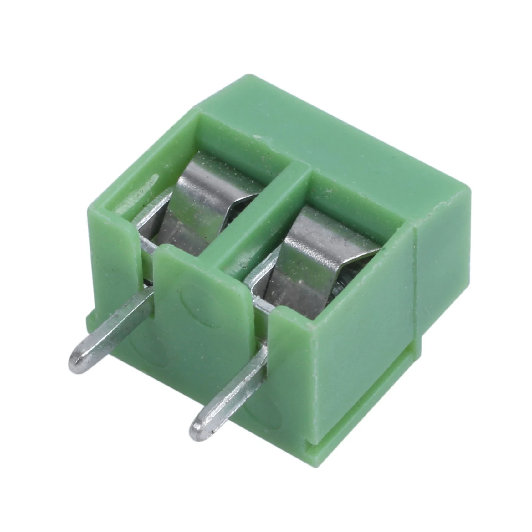 YLS-100 Pieces 2 Pin 5 Mm Pinch PCB Mount Screw Terminal Block Connector 300V 10A (Green)
