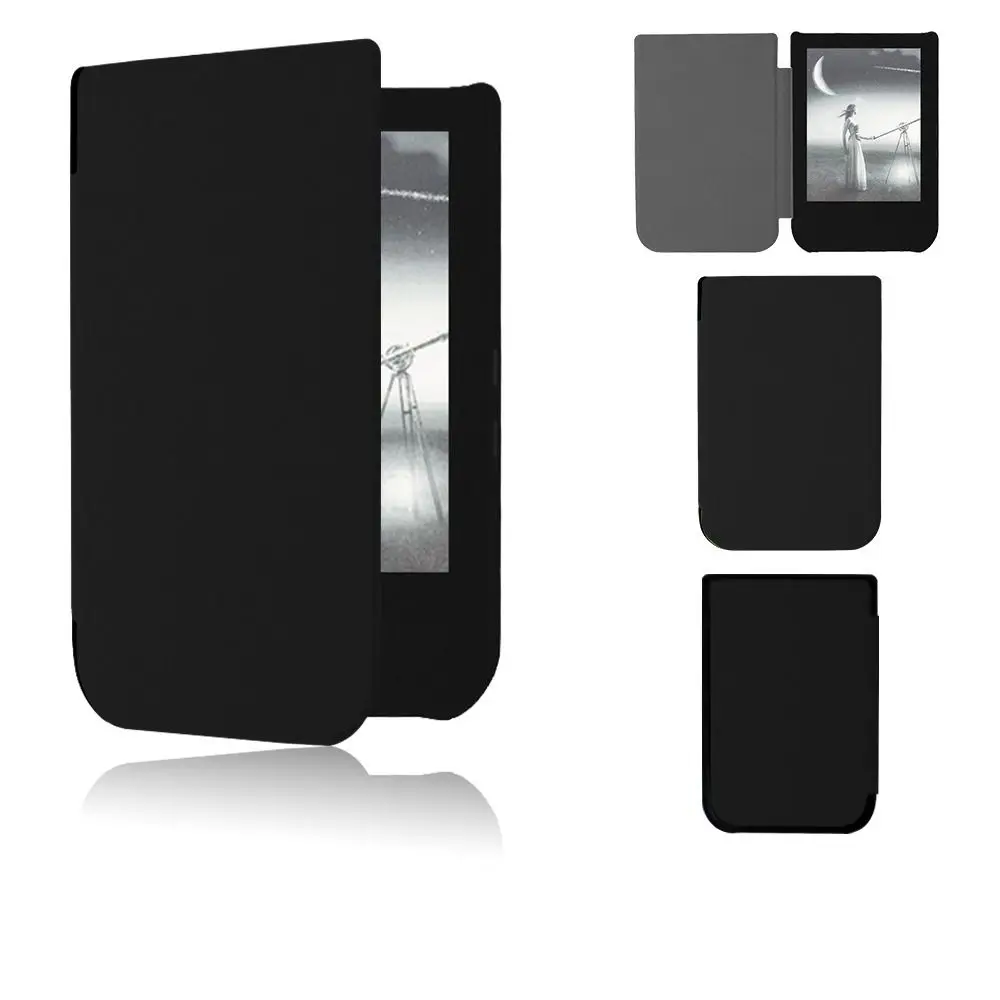

Auto Sleep/Wake 6 inch E-Reader Case Anti-fall Wear-resistant Folio Cover Leather Microfiber Lining for PocketBook 631/631 Plus