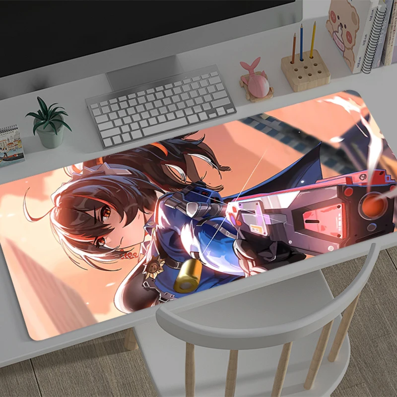 Mousepad Large Zenless Zone Zero Zhu Yuan Gaming Keyboard Gamer Mouse Pad on The Table Desk Mat coaster Anime PC game Mouse Mats