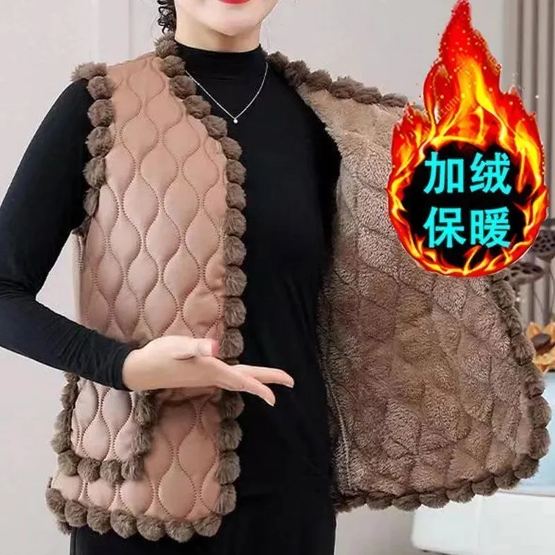 Female Large Size 5XL Waistcoat Coat Middle Aged Mother Sleeveless Jacket Ladies Patchwork Vest Outwear