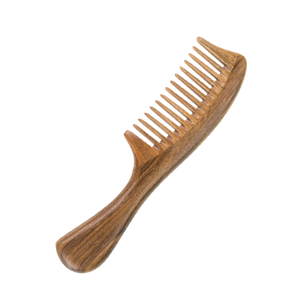 

Natural Sandalwood Wide Tooth Hair Comb Lightweight Portable Massage Scalp Detangler Hair Care Wooden Comb for Women