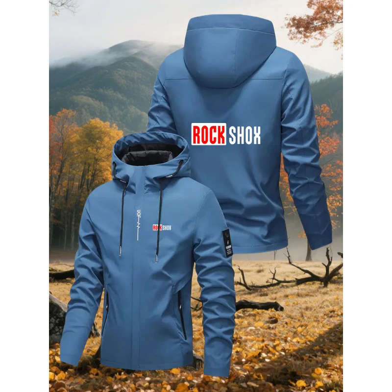Men's hooded outdoor jacket, multi-color sporty functional design, suitable for mountain biking and everyday fashion wear
