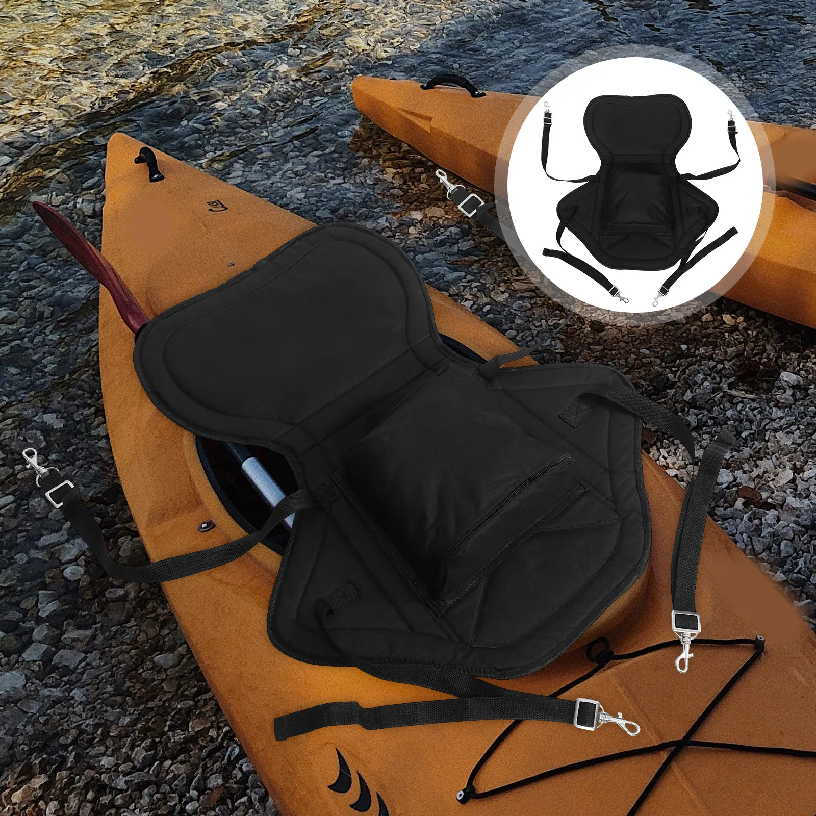 

Inflatable Kayak Seat Backrest Pad for Single Person Fishing Boats Oxford Cloth Breathing Support Cushion Comfortable