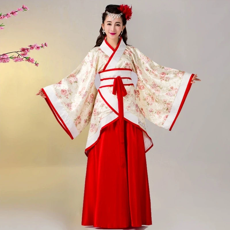 Ancient chinese costume women folk dance tang dynasty tradition wear costumes for fan fancy dress hanfu cosplay clothes china