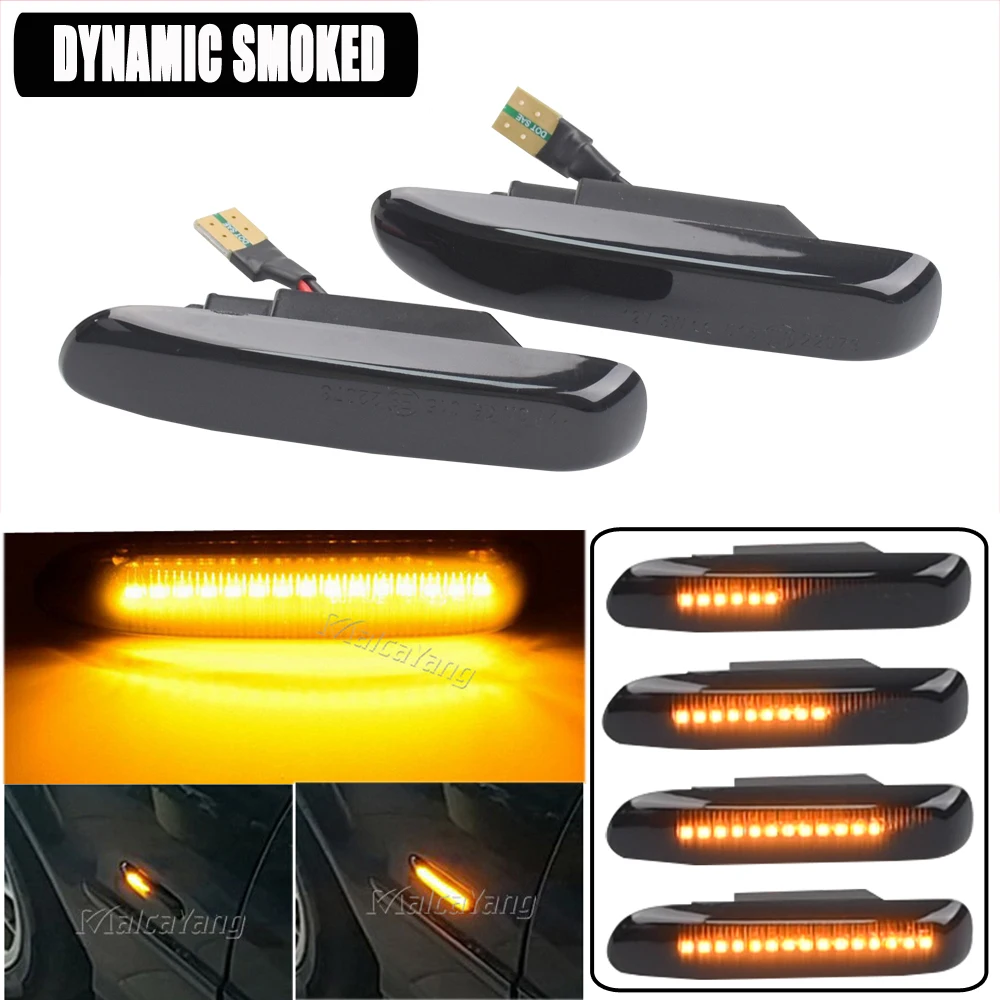 For BMW E46 3 Series Limo Sedan Coupe Compact Cabriolet Touring Side Marker Flowing Dynamic Blinker LED Turn Signal Light