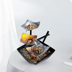 Tabletop Water Fountain Minimalist Water Desktop Fountains Indoor USB Waterfall Fountain for Indoor Feng Shui Home Decoration