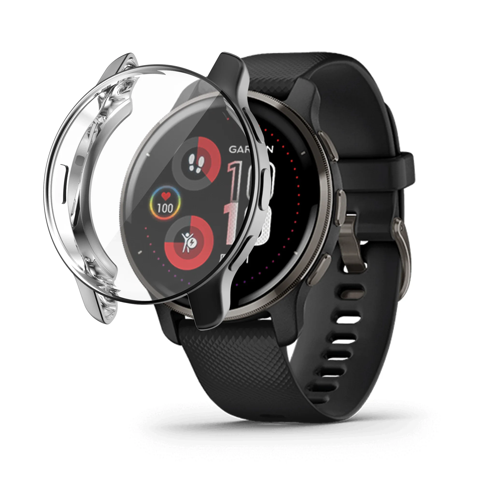 Laço magnético para garmin venu 2 plus/venu 2s pulseira de malha de metal para garmin vivoactive 4 4S capa protetora completa