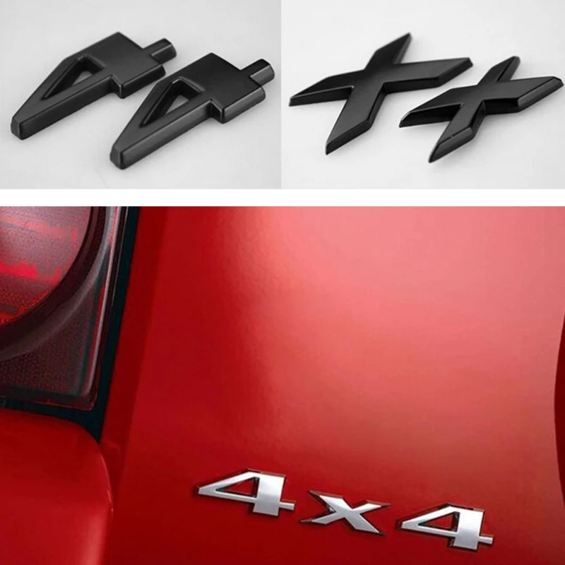 3D Raised Tailgate Letters for 4X4 Four-wheel Drive Inserts Easy to Install Car Badges Insert Decals Silver Black