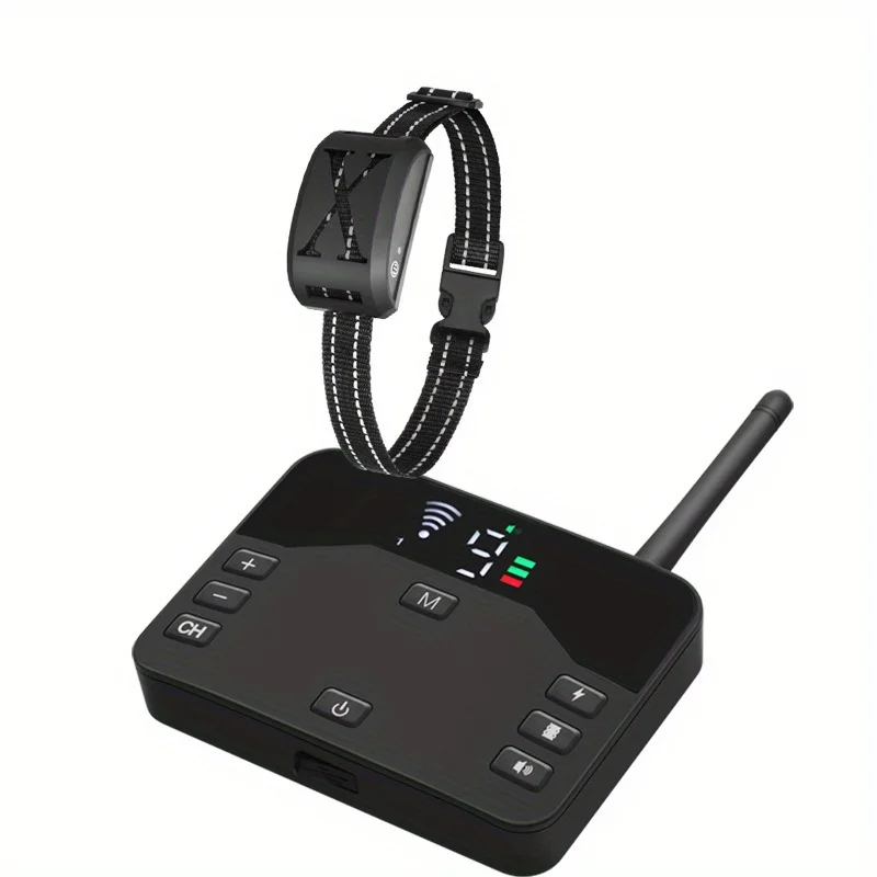 

Wireless Pet Electronic Fence Portable Two-in-One Remote Dog Training Device Anti-Barking Collar with Electric Shock