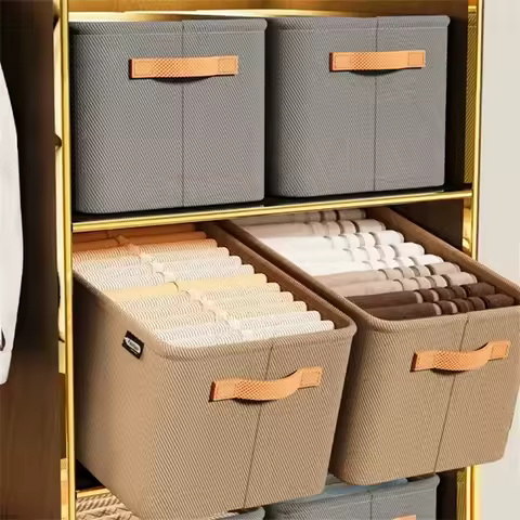 Foldable Clothes Organizer Storage Box Items Clothes Pants Sweater Storage Cabinets Large Capacity Underwear Drawers Wardrobe product image
