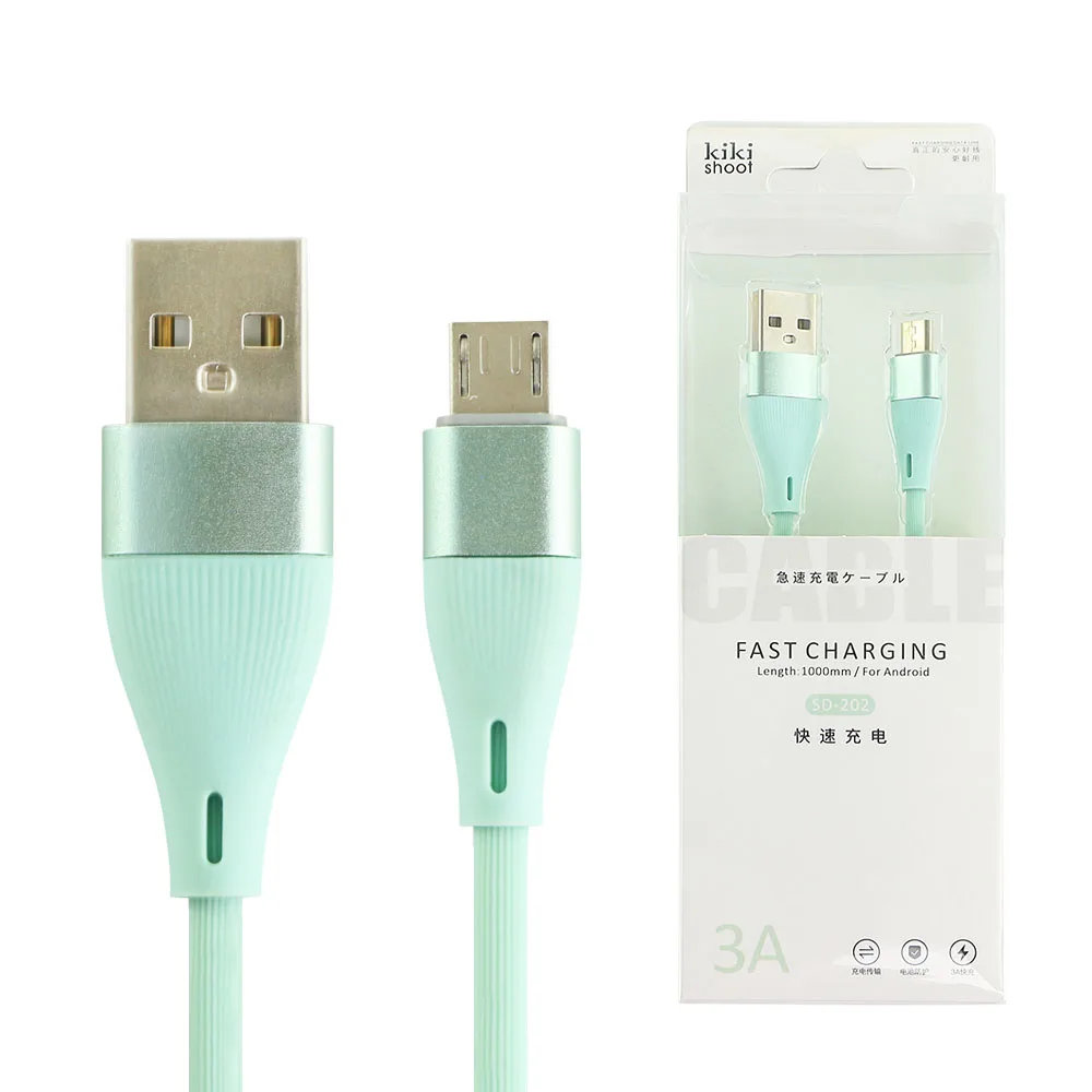 Kiki Shoot Micro USB Cable 3A Fast Charging USB Data Cable Mobile Phone Charging Cable for Samsung HTC Android Tablet USB Wire