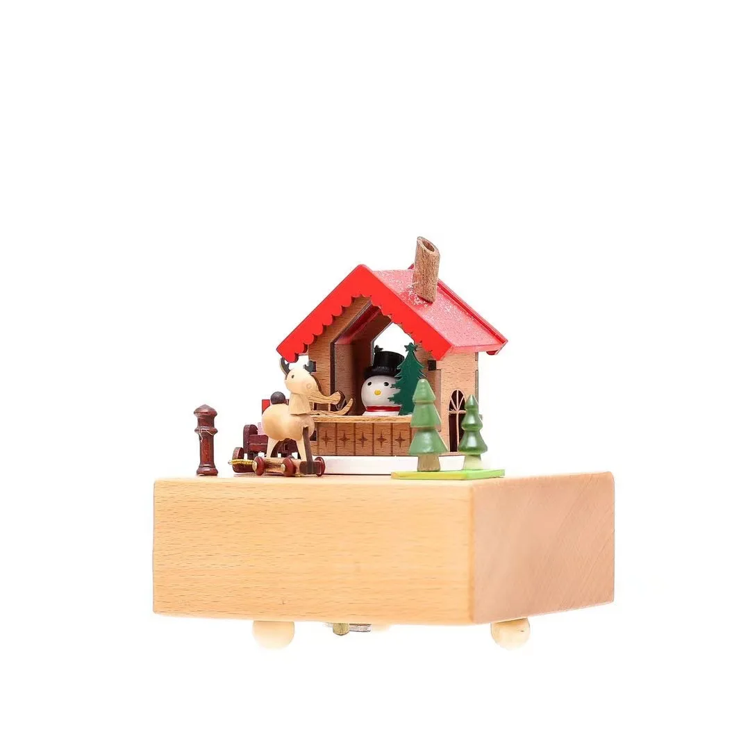 

Creative Handmade Wooden Music Box Cartoon Cute Carousel Music Box Children's Birthday Gift Classic Music Valentine's Day Gift