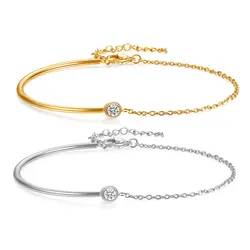 Niche personality simple everything stainless steel gold inset zircon chain bracelet for ladies Valentine's Day gift jewelry