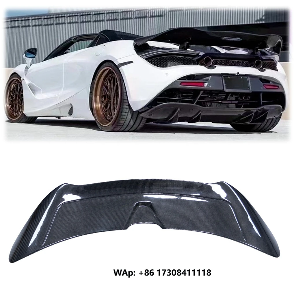 YX V Style Carbon Fiber Rear Wing Spoiler for Mclaren 720S 2017-2019 Performance Upgrade Carbon Black Trunk Spoiler Body Kit