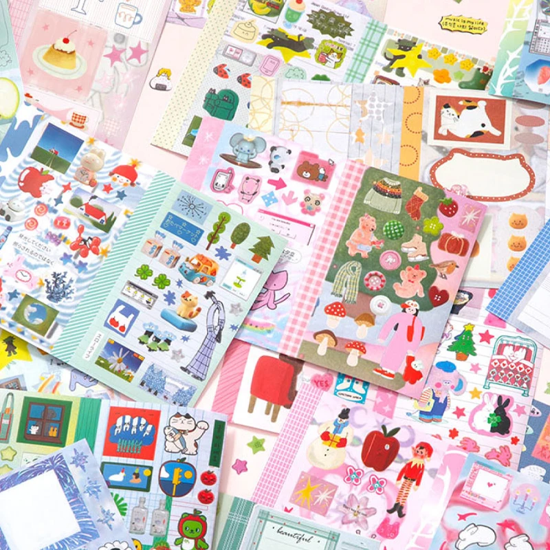 30 قطعة/كتاب دوبلكس M5 كتاب ملصقات على الطراز الكوري اللطيف DIY مادة كتيب إبداعية ألبوم بطاقة التقويم #4