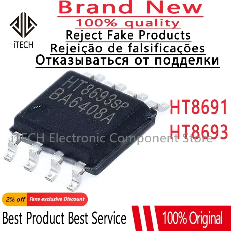 10pcs/lot Original HT8693 SOP8 HT8693SP HT8691 HT8691SP Mono Audio Amplifier 100% New and Genuine Best Quality