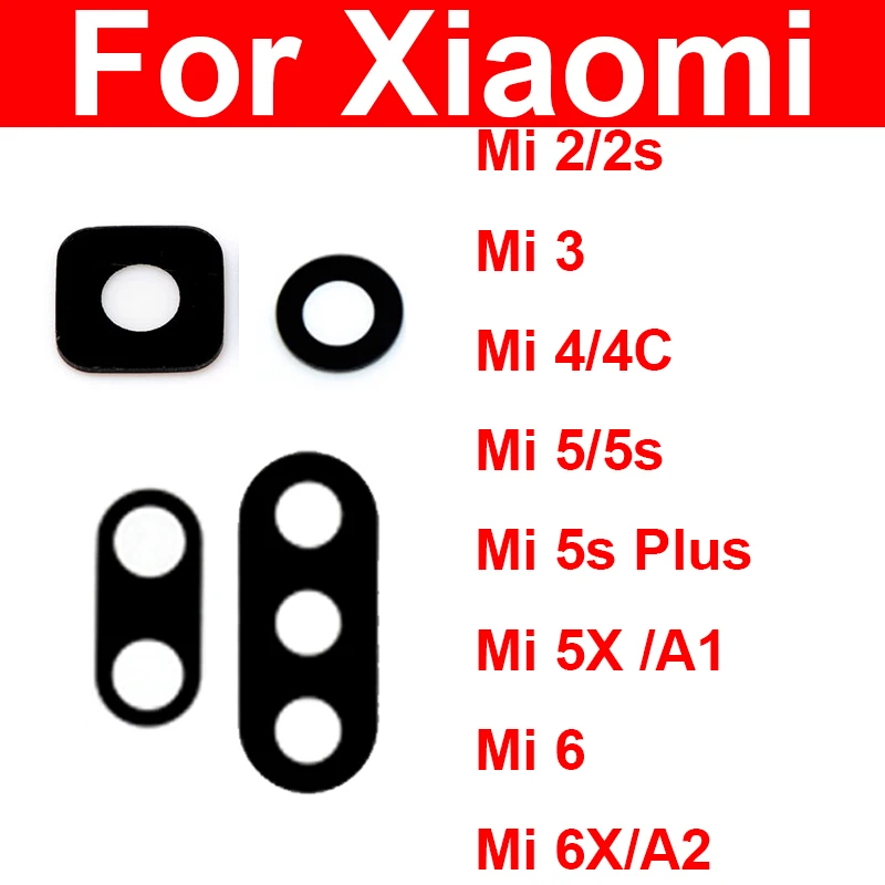 

For Xiaomi Mi 2 2S 3 4 4C 5 5S Plus 5X 6 6X A1 A2 Rear Main Camera Glass Lens with Adhesive Sticker Replacement Parts
