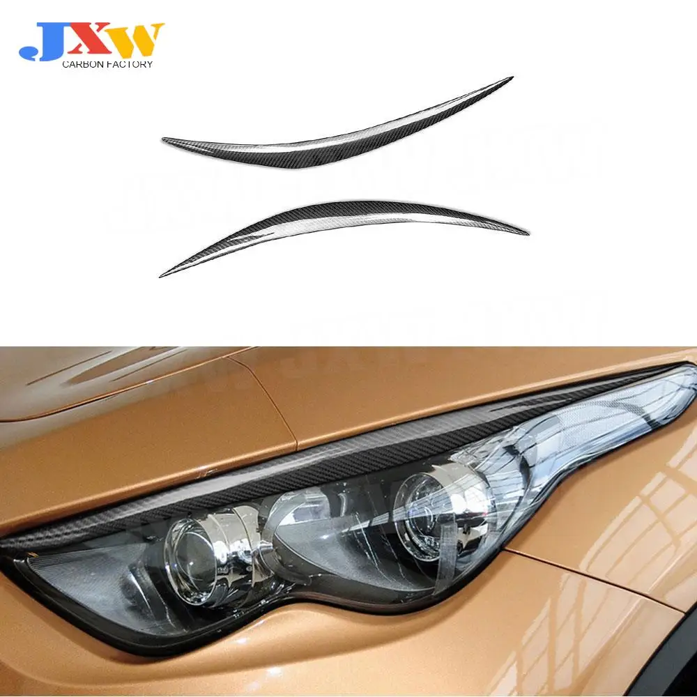 

Carbon Fiber Car Front Bumper Foglamp Eyelid Eyebrow Trims for Infiniti QX70 2013-2016 FX35 FX37 FX50 2009-2014 Car Styling