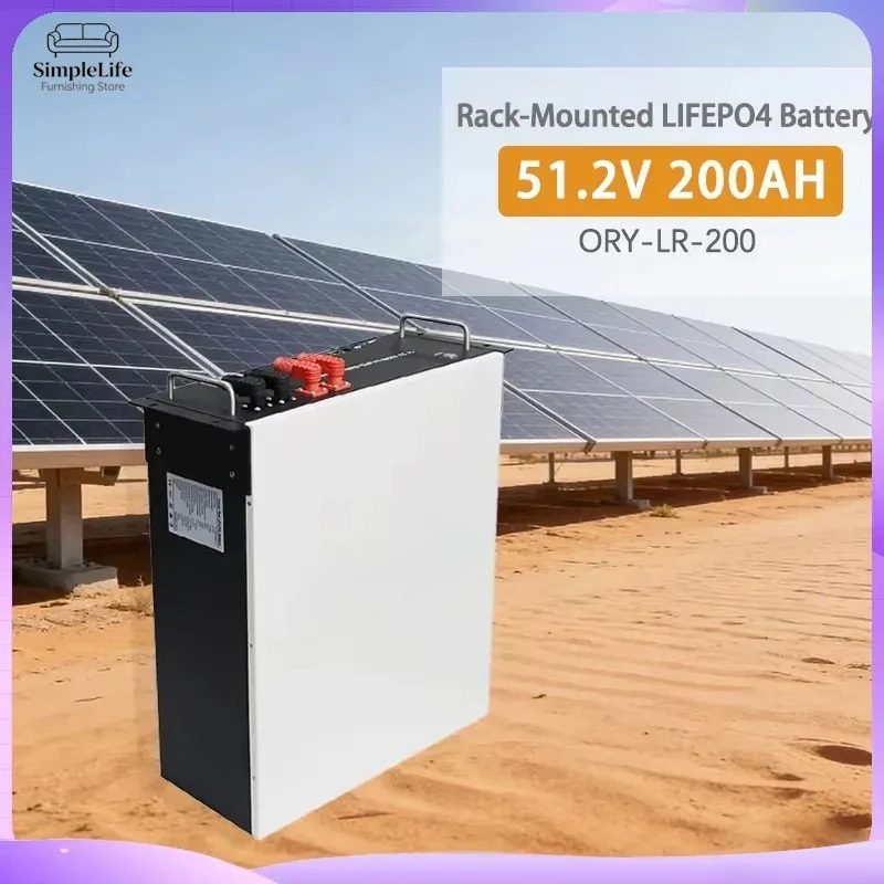 51.2V 200Ah LiFePO4 Battery Solar Energy Storage System Lithium Ion Battery Pack for Home Off Grid PV Power Wall Backup