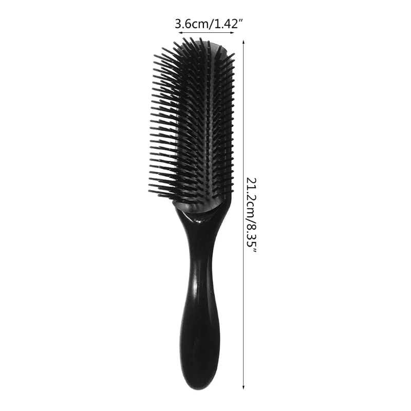 652F Cepillo para desenredar cabello 9 filas, cepillo para cabello, masajeador del cuero cabelludo, peine para con