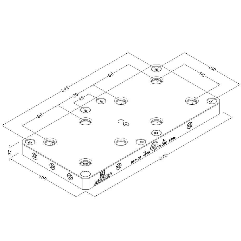 D96 Double Station Tower Stack , Height 60 Mm D96 Quick Point Plate Machine Tool Manual Chuck