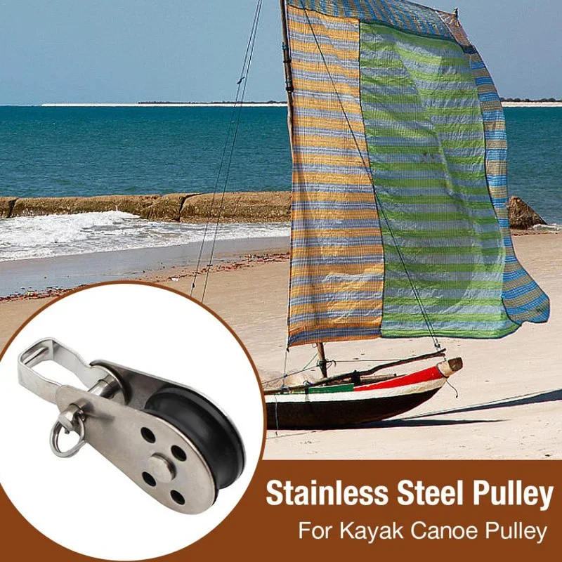 Pulley Blocks Rope Runner Kayak Boat Accessories Canoe Anchor Trolley Bearing 607 Kit For 2mm To 8mm Rope Stainless Steel 316