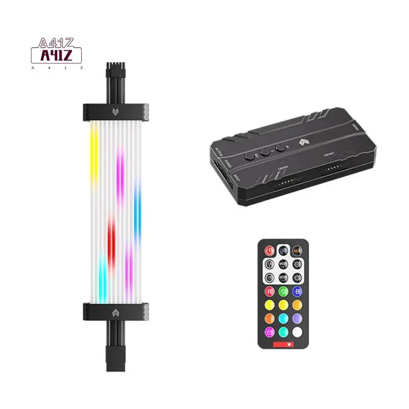 

A41Z-16Pin ARGB Кабель питания видеокарты RGB Удлинительный кабель питания RGB Кабель блока питания для видеокарты 30XX 40XX