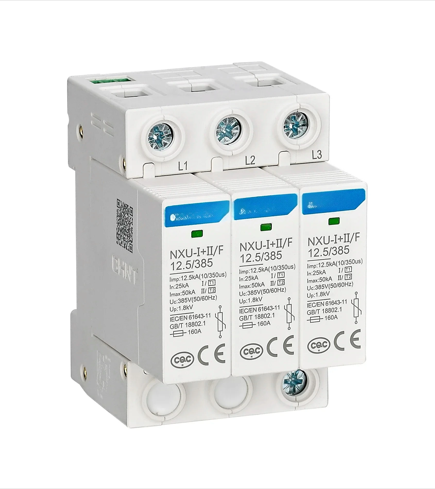 Electronic SPD 275V/385V 25KA 50KA Surge Protection Device 3P+3P+N for Solar Systems Cgc Surge Protective Device