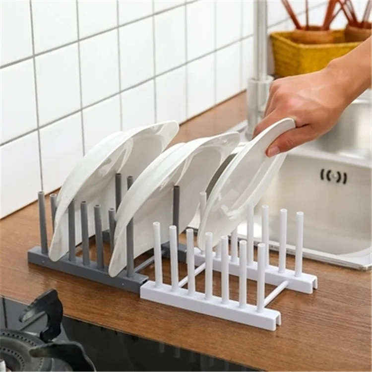 Household Plastic Dish Rack Kitchen Supplies Storage Drain Rack Detachable Shelf Plate Pot Cover Rack Kitchen Storage Racks