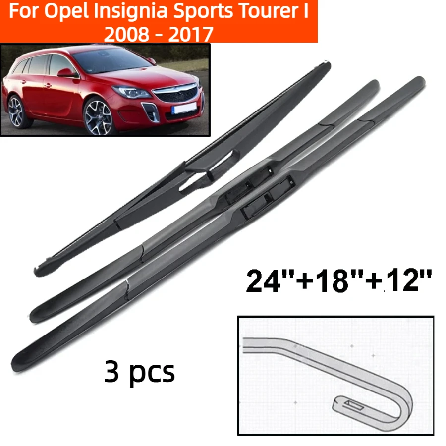 ZHANGU Wiper Front & Rear Wiper Blades Set For Opel Insignia Sports Tourer I 2008 - 2017 Windshield Windscreen Window 24