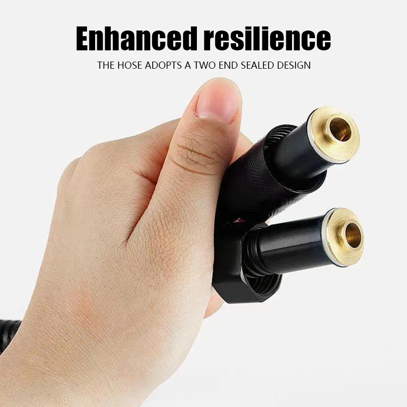 Black stainless steel shower hose, bathroom shower accessories, electroplated hose image 3