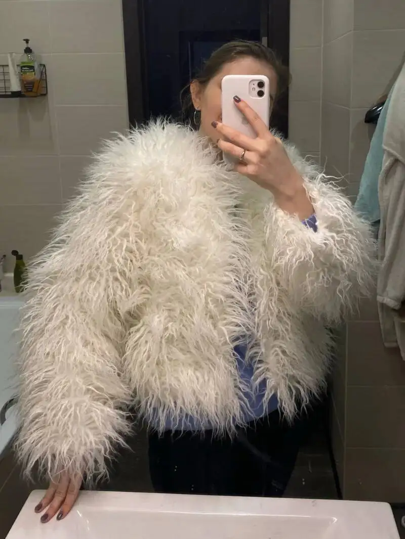 เสื้อโค้ทขนเฟอร์ 34 สี ไซส์ 3XL สำหรับผู้หญิง ฤดูใบไม้ร่วง ฤดูหนาว แฟชั่นเสื้อโค้ทขนเฟอร์เทียม ดีไซน์หรูหรา หนา อุ่น สำหรับผู้หญิง ปี 2025 รุ่น MA7