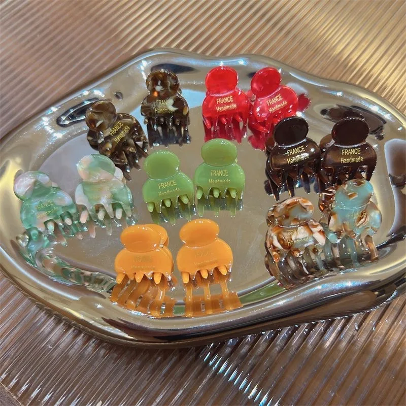 2Pcs/Set Mini 2cm Acetate Small Hair Claw Side Pins Acetate Hair Crabs for Girls Cute Hairpin Clips Women Hair Accessories