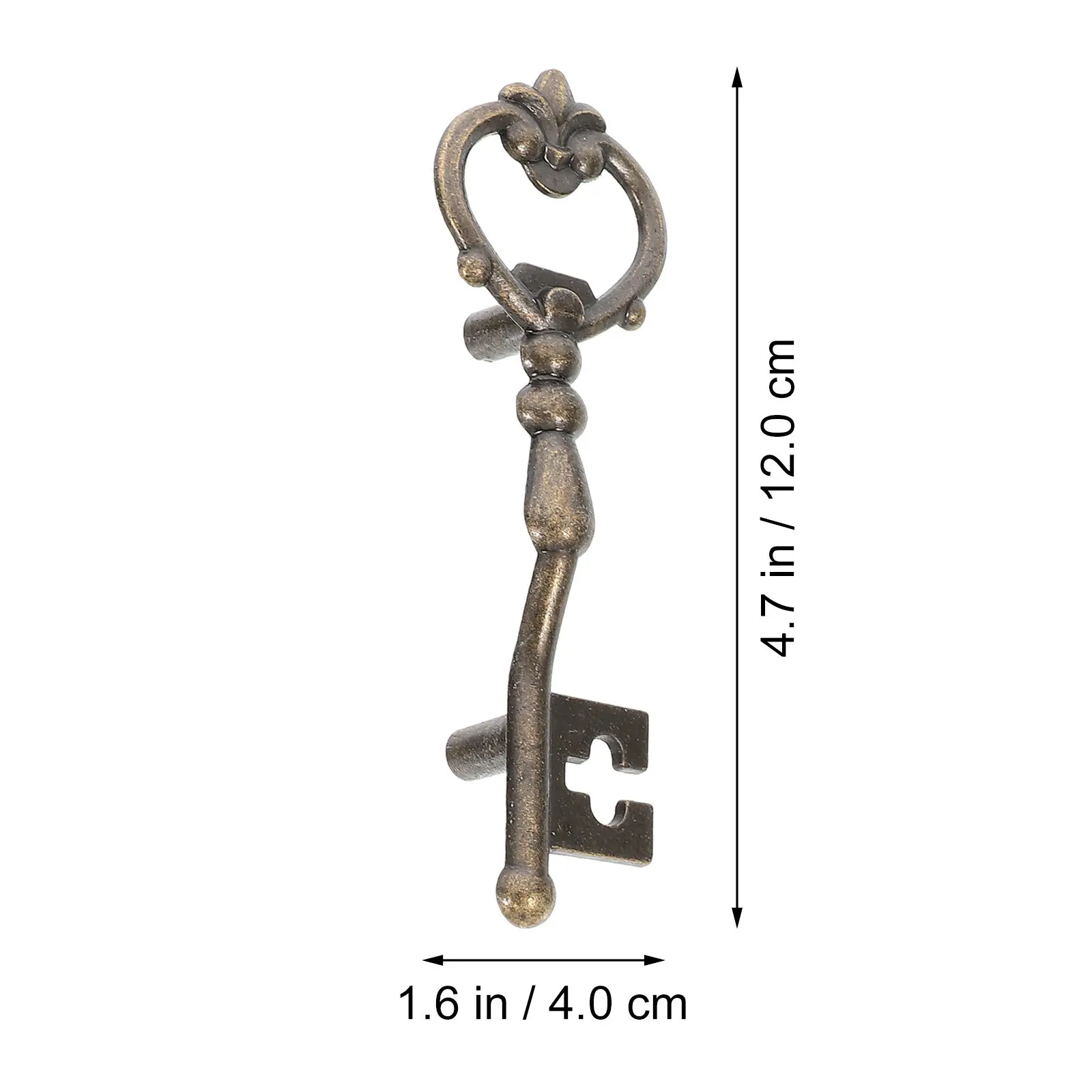 5Pcs Furniture Handles Key Shape Vintage Design Rustproof Anti Corrosion Drawer Pulls for Dressers Chests Jewelry Boxes Wooden
