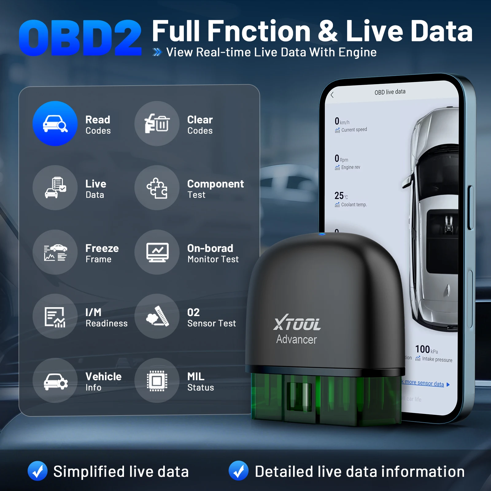 XTOOL Advancer AD20Pro Obd2 أداة تشخيص بلوتوث 5.0 Obd2 الماسح الضوئي جميع تشخيص النظام مدى الحياة تحديث مجاني PK ELM327 AD20 #6
