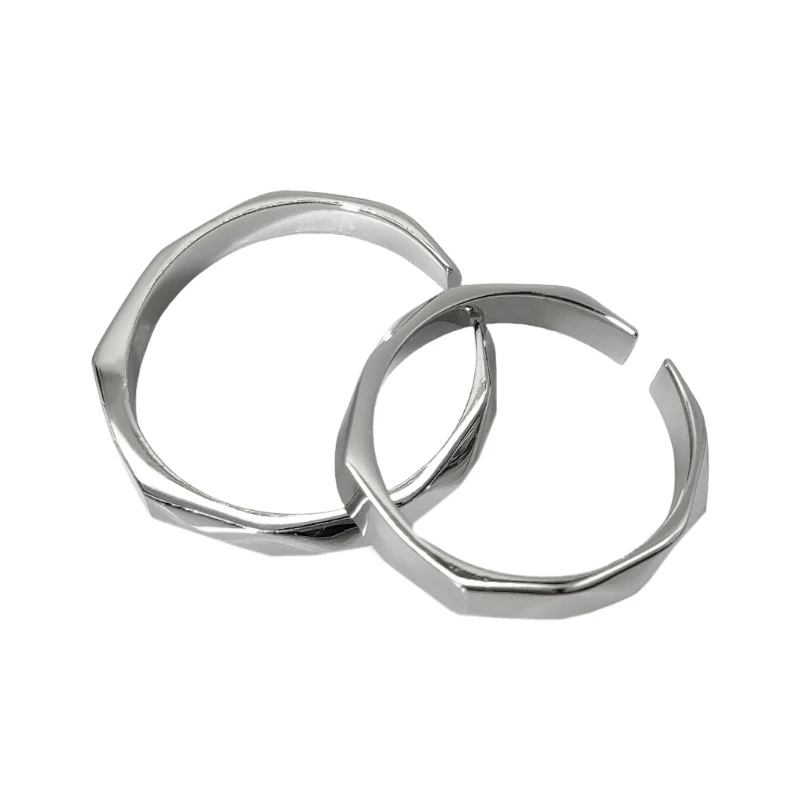 Adjustable Silver Couple Rings Light Shaped Secret Projection Rings Fashionable Finger Rings for Men and Women