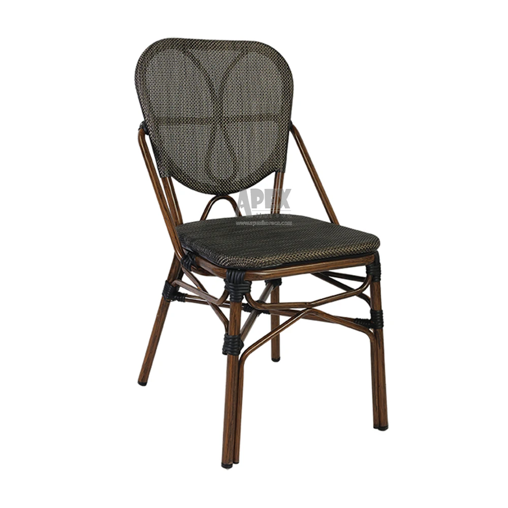 Rattan Stacking Bistro Outdoor Terrace Restaurant Chairs Parisian Bistro Arm Chairs