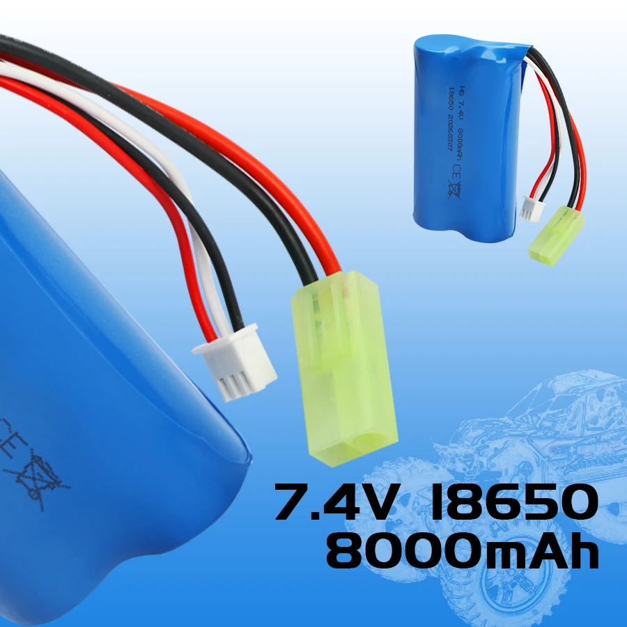 TIMA 2S 18650 8000mah Battery For Wltoys 144001 A959-B A969-B A979-B K929-B 12428 12423 10428 RC Car Spare Parts 2S lipoBattery
