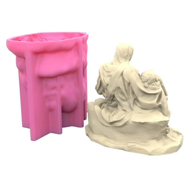 MXME Pieta Molds for Candle Making,Pieta Statue Mold for DIY Soap Home Decor