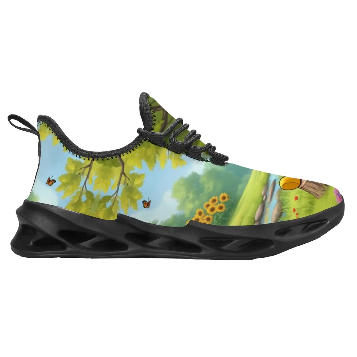 حذاء مسطح كاجوال ميكي ماوس هالو كيتي ويني ذا بوه تصميم الوالدين والطفل نمط كبير الحجم برباط علوي حذاء رياضي طائر