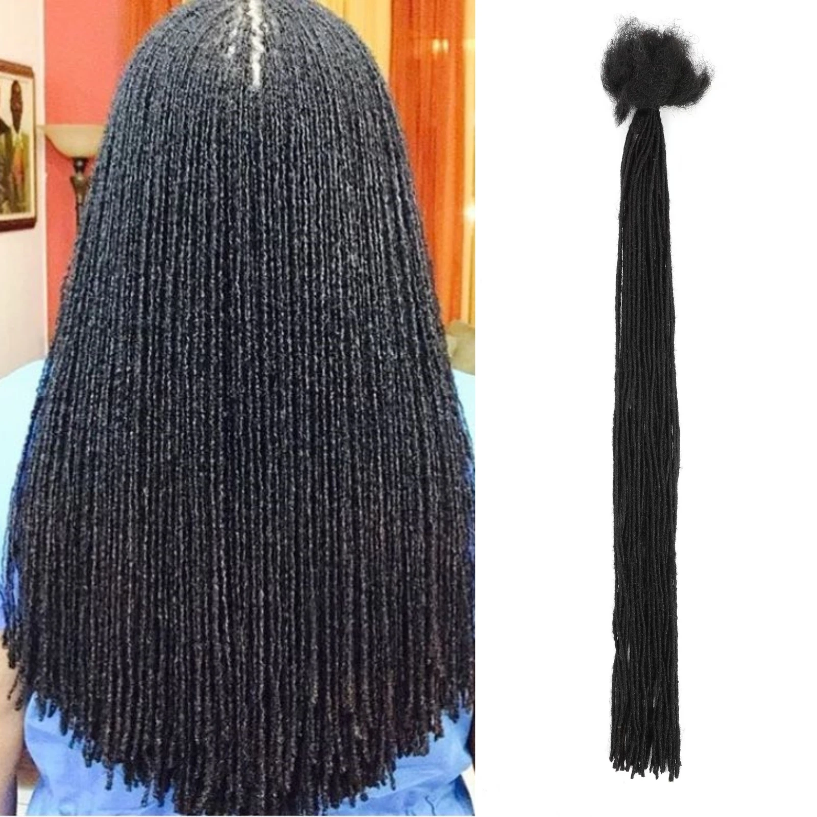 ملحقات Dreadlock شعر بشري حقيقي للرجال/النساء 0.2 سنتيمتر عرض ملحقات Loc الدائم 10 السواحل 8-20 بوصة Dreadlock البرازيلي