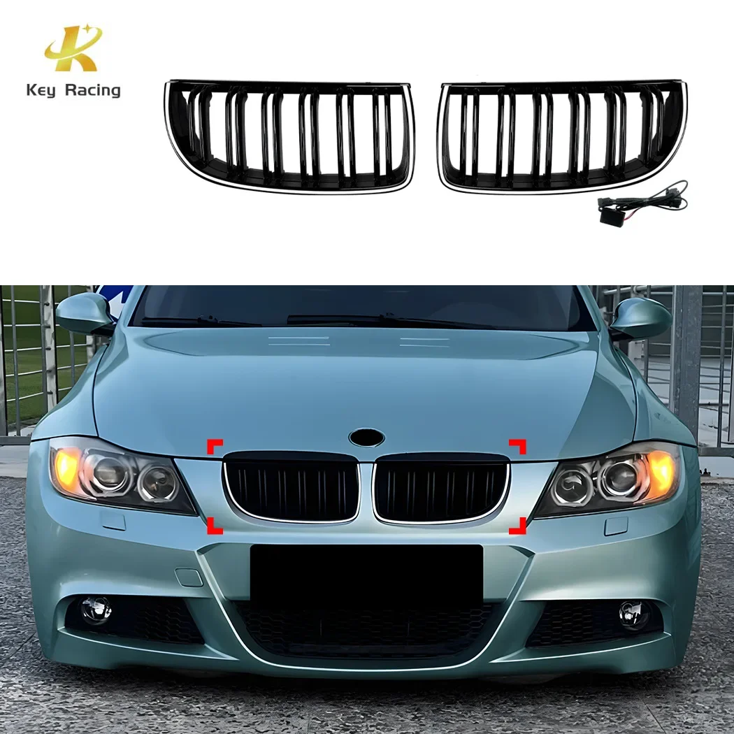 

Передняя решетка бампера с LED-подсветкой для BMW 3 серии E90 E91 325i 328i 335i 2005-2008, аксессуары для автомобиля