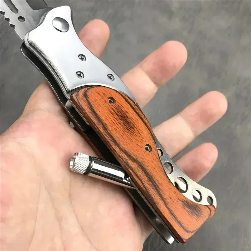 Description Picture 4 of itemFolding Knife AK47 with LED Lights Outdoor Pocket Hunting Survival Knife Tactical Self Defense Utility Tools Combat Knives Gift