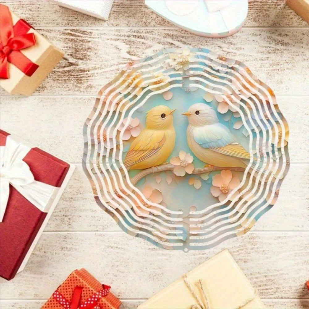 Campana de viento de metal con colibrí vibrante de 10 pulgadas (diseño giratorio) |   Decoración de jardín al aire libre |   Regalo de Halloween y Navidad