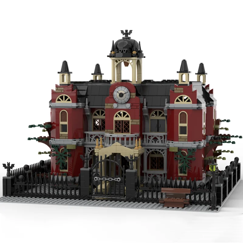 2447 PCS Medieval Luxury High School Architecture Building Block Customize Diy Education Assembly Kid Toy Birthday Surprise Gift