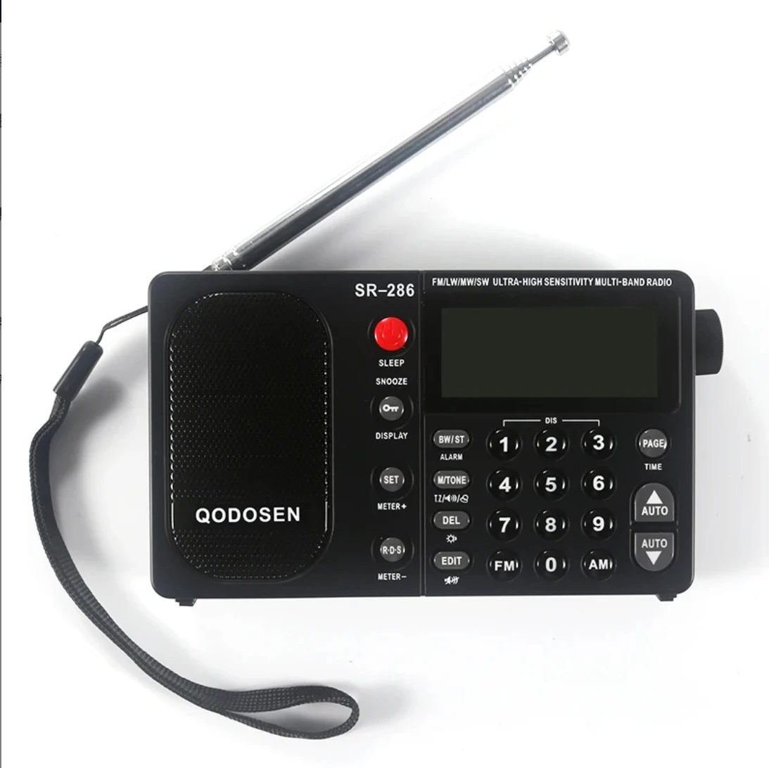 QODOSEN SR-286  FM/LW/MW/SW  Radio Receiver 18650 Battery