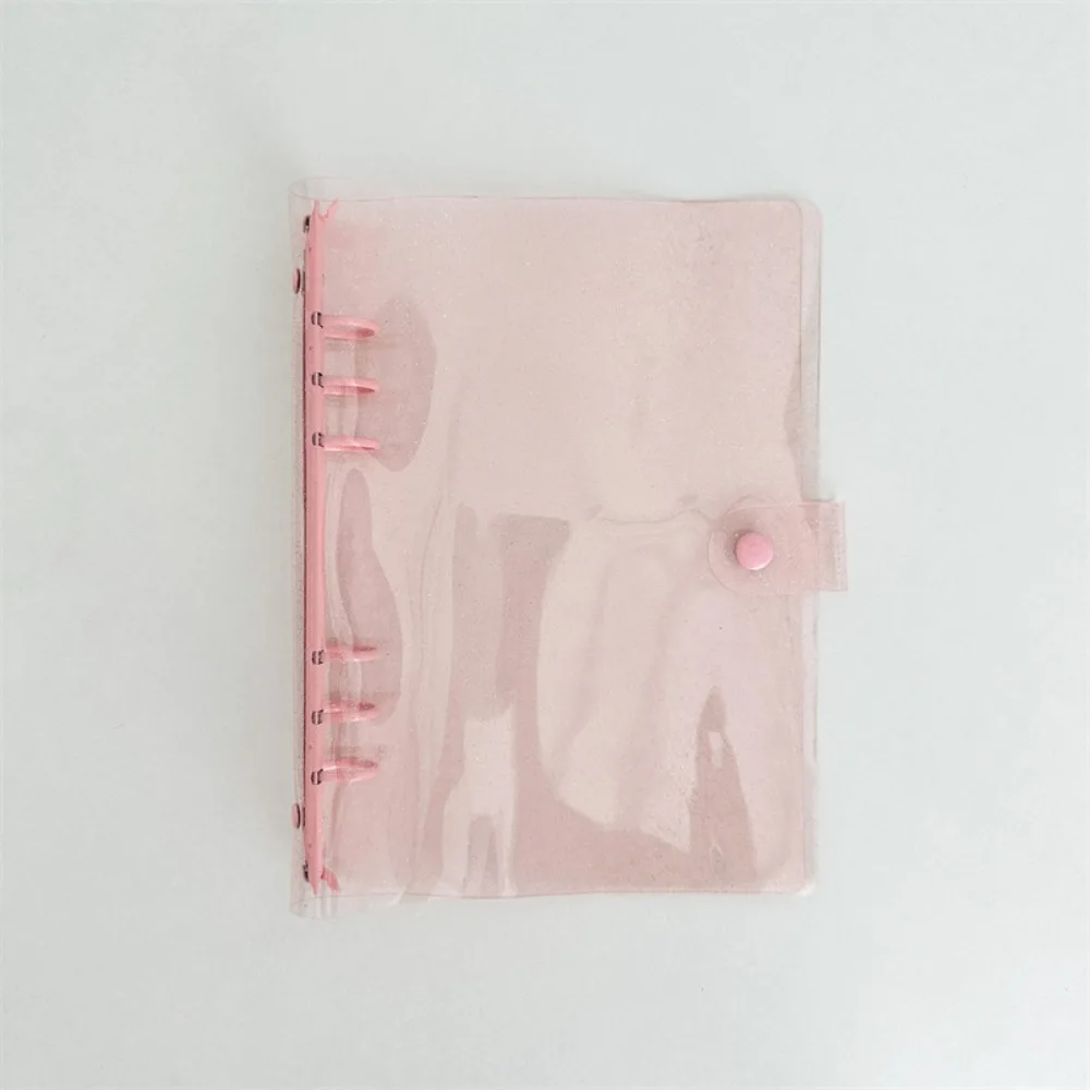 

Beautiful PVC and Metal A5 Binder 6-hole Transparent Loose Leaf Notebook Shell Waterproof Multiple Colors Photocards Holder Gift