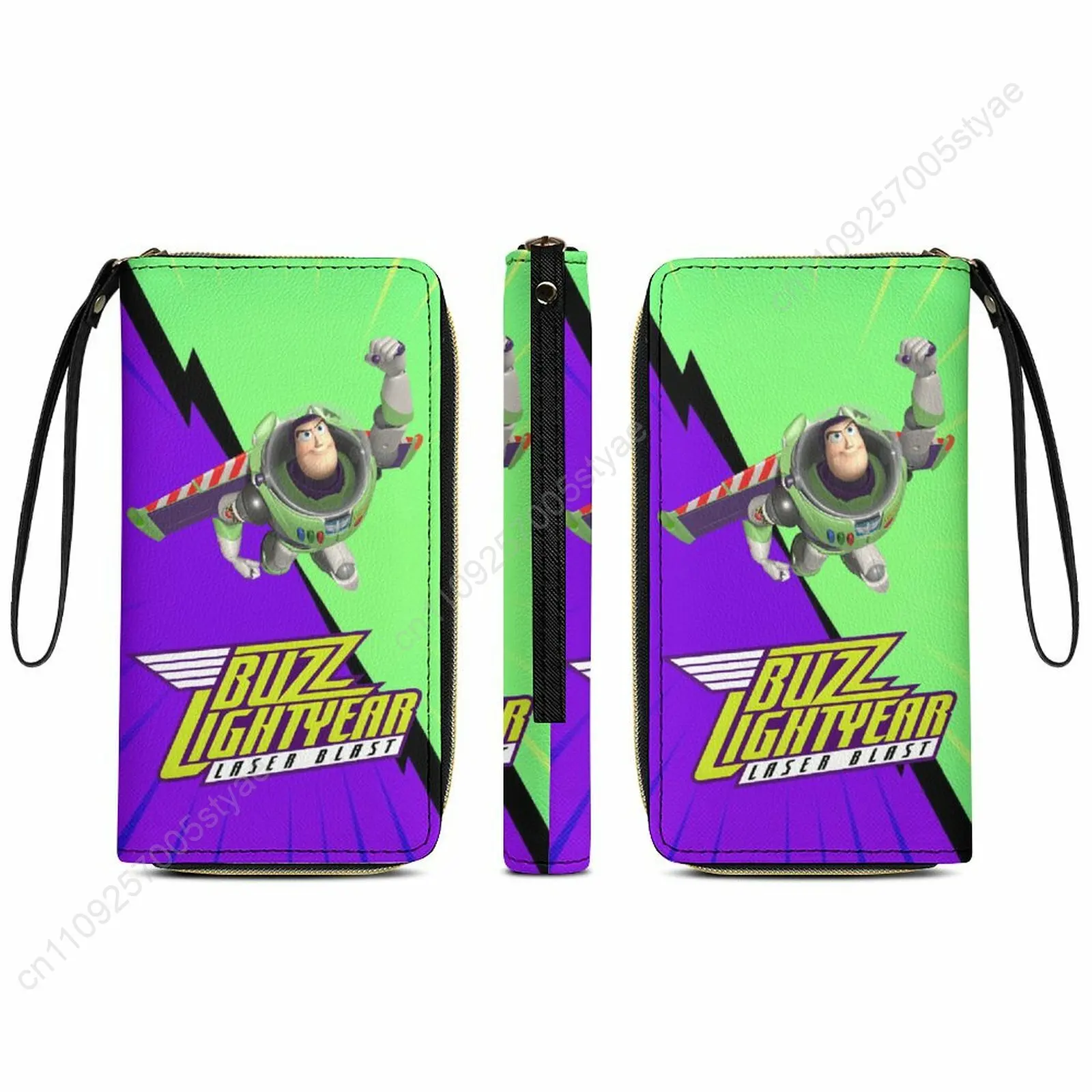 

Buzz Lightyear Leather Wallet Disney Licensed Customizable Personalized Design Your Pattern Portable Purse Double-sided Printing
