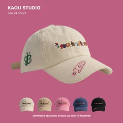 Korean Style Cute Hat Female Ins Fashion Brand Embroidered Peaked Cap Male Hip Hop Fashion Baseball Cap